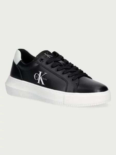 Calvin Klein CHUNKY CUPSOLE MONO LTH WN sneakers pentru femei din piele negru