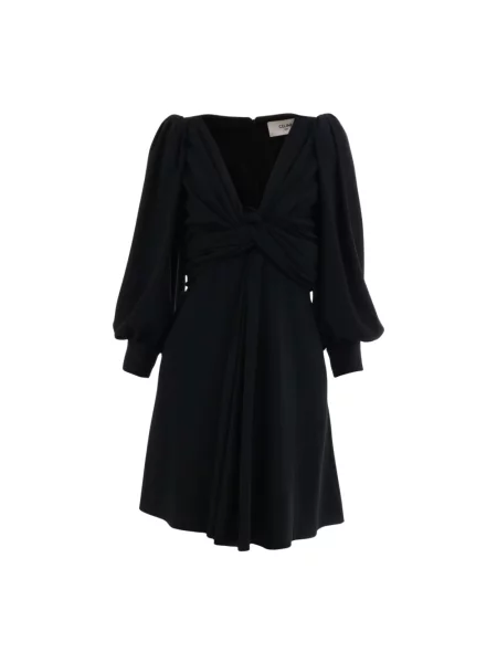 Sukienka Céline z dekoltem w serek kopertowa czarna