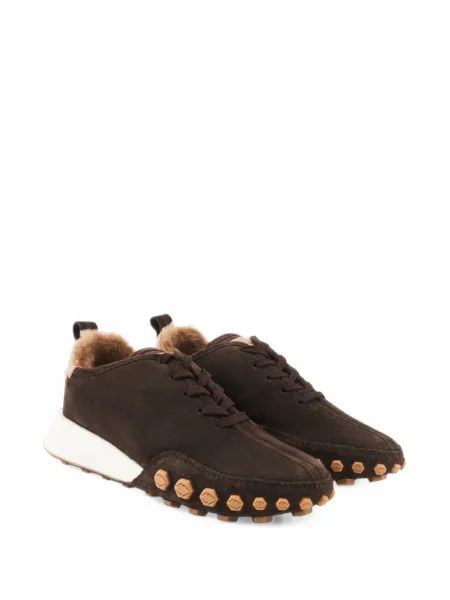 Sneakerși Lottusse din piele de oaie maro