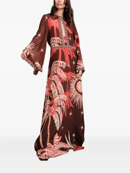 Rochie maxi Johanna Ortiz de costum maro