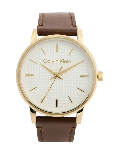 Calvin Klein Ceas analogic / auriu / alb maro