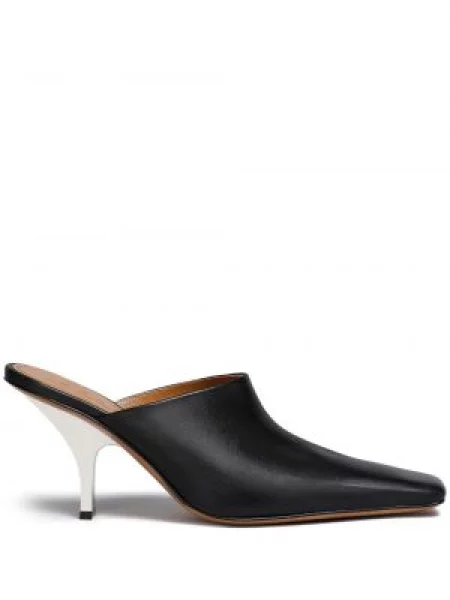 Papuci tip mules Marni din piele negru