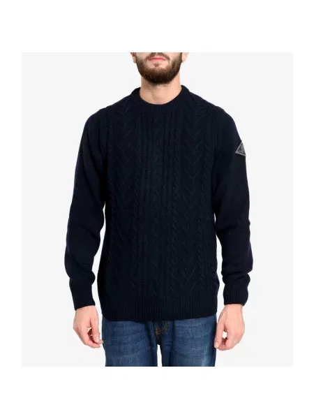 Sweter Roy Rogers z kaszmiru z nadrukiem niebieski