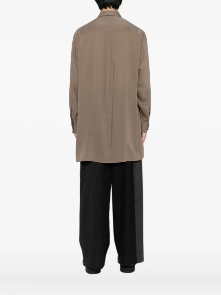 Dugo košulja Yohji Yamamoto sa dugačkim rukavima smeđa
