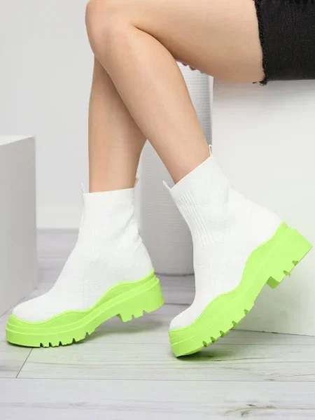Botine Resti fără toc alb