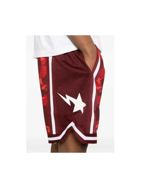 Szorty A Bathing Ape® z siateczką czerwone