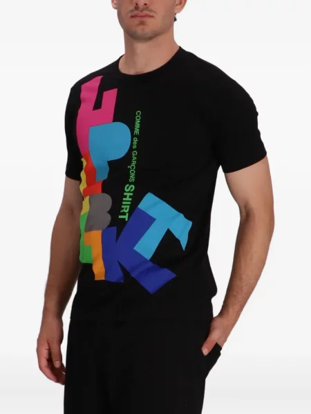 Tričko Comme Des Garçons s potiskem černé