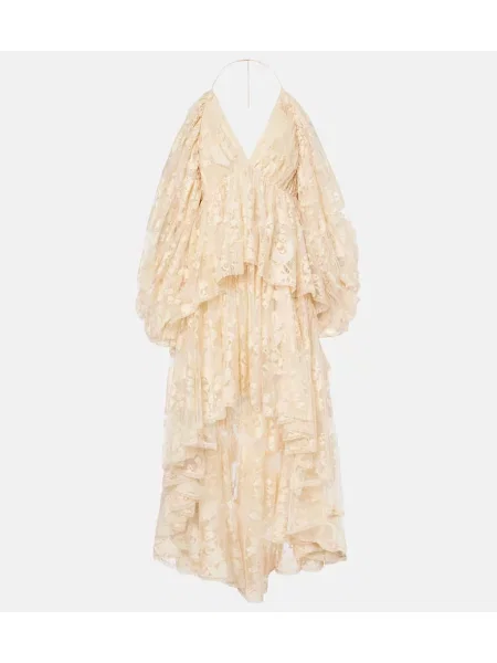 Rochie Zimmermann cu model floral din dantelă alb