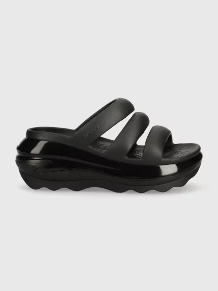 Шльопанці Crocs Mega Crush Triple Strap на платформі чорний