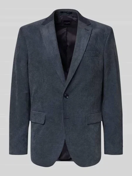 Marynarka o kroju slim fit z kołnierzem z połami Christian Berg Men niebieska