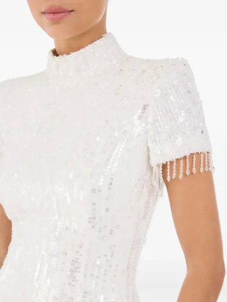 Rochie Jenny Packham cu paiete de costum alb