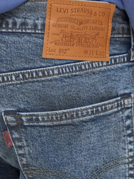 Ретро слаб дънки skinny fit Levi's® с разкъсвания синьо