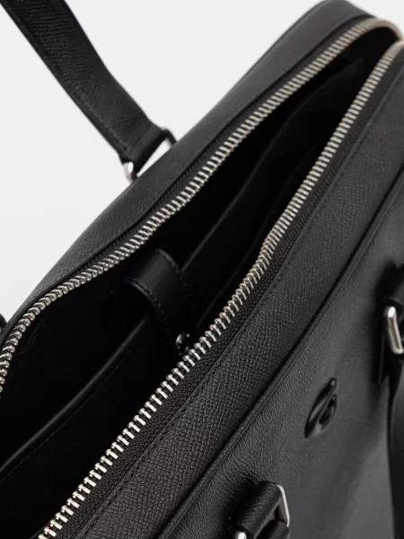Кожаная сумка для ноутбука Coach черная