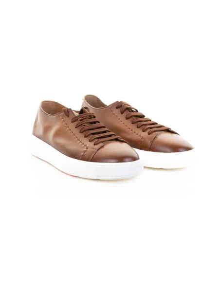 Sneakersy Santoni brązowe
