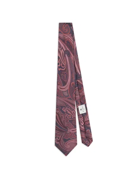 Cravată Etro de mătase cu model paisley roșu