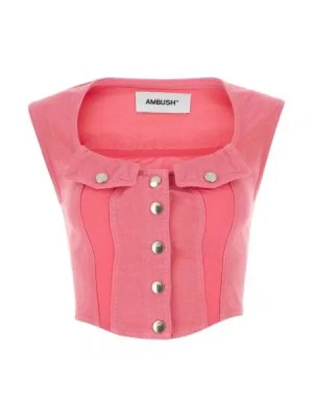 Kamizelka jeansowa Ambush bez rękawów różowa