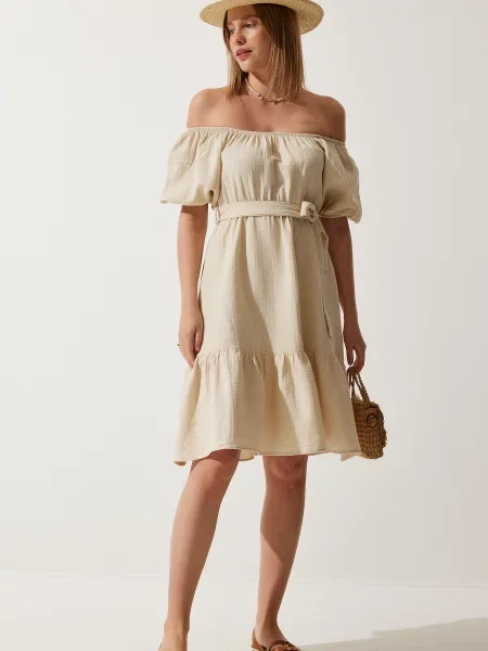 Gulerat rochie midi Happiness İstanbul din muselină