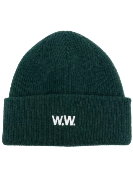 Căciulă Wood Wood cu broderie de lână verde