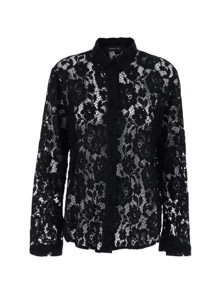 Cămașă Federica Tosi cu model floral din dantelă negru