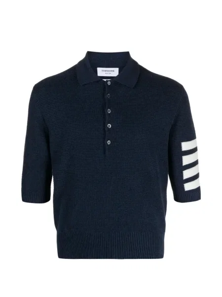 Polo Thom Browne cu dungi tricotate albastru