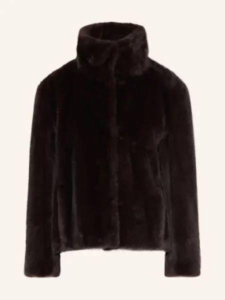 S Max Mara Kurtka Ze Sztucznego Futra Crea braun