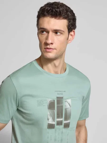 T-shirt z czystej bawełny krój regular fit model Boss Green