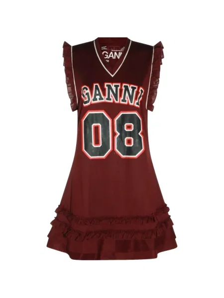 Rochie mini Ganni cu imagine roșu