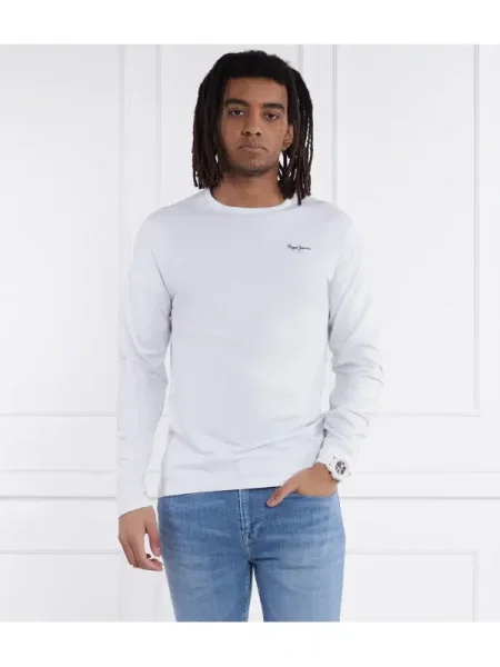 Tricou mânecă lungă Pepe Jeans London lung alb