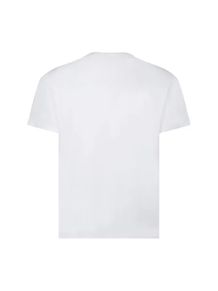 Koszulka Maison Margiela z logo z krótkim rękawem z dekoltem w kształcie litery U biała