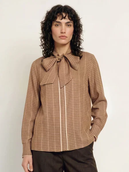 Reiss Halenka Minnie S Odnímatelnou Mašlí / hnědá / světle červená béžová