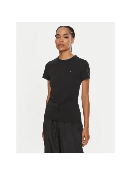 Calvin Klein Marškinėliai Emb Graphic Slim Fit juoda