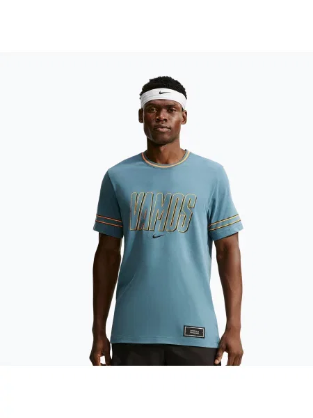 Tricou pentru bărbați Nike Court Dri-FIT Cotton smokey blue albastru