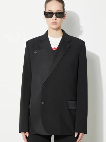JW Anderson geaca de lana Panelled Blazer un singur rand de neted negru