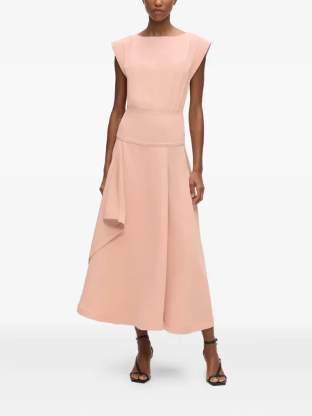 Rochie midi Karl Lagerfeld drapată roz