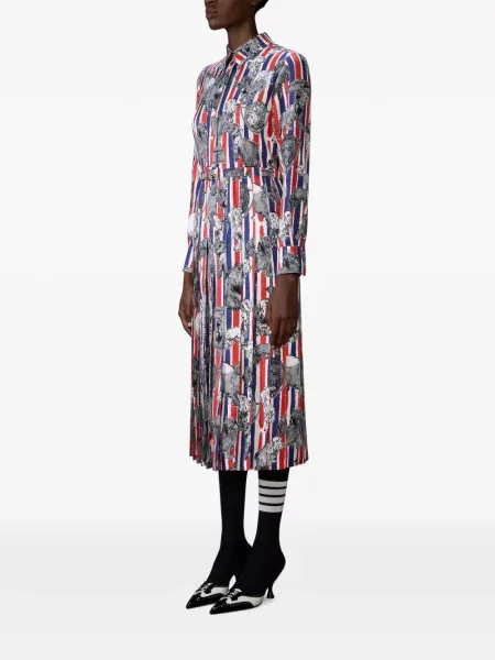 Копринена рокля Thom Browne бяло