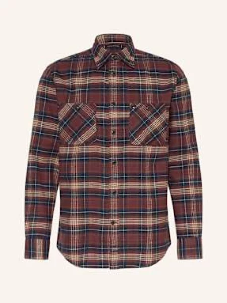 Tommy Hilfiger Flanelová Košile Regular Fit hnědá/ tmavě modrá/ tmavě červená