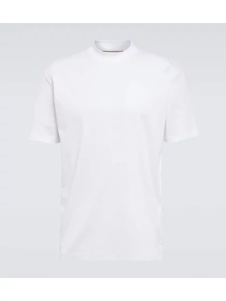 Tricou Loro Piana din jerseu alb