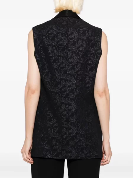 Vestă Blaklace cu model floral cu imagine negru