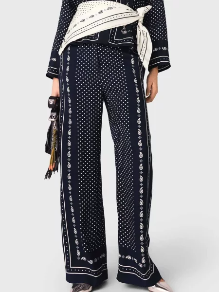 Штани Maje в горошок з принтом сині