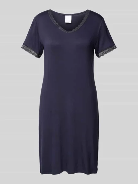 Koszula nocna z dekoltem w serek model ‘Jacqueline’ Ccdk Copenhagen granatowa