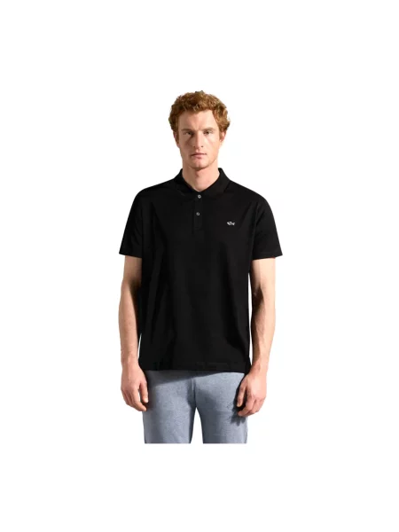Koszulka polo Paul & Shark z dżerseju czarna