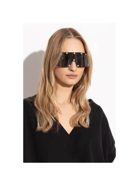 Rick Owens Akcesoria unisex ONE SIZE Okulary przeciwsłoneczne Steel Shielding z zapięciem na szary