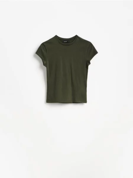 Reserved Tricou slim fit verde-oliv deschis verde