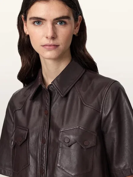 Кожаное платье Allsaints