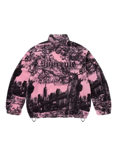 Geacă Supreme din fleece roz