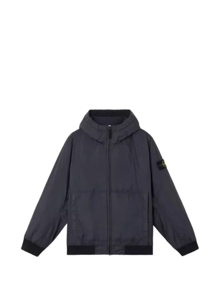 Geacă Stone Island cu glugă cu strasuri albastru