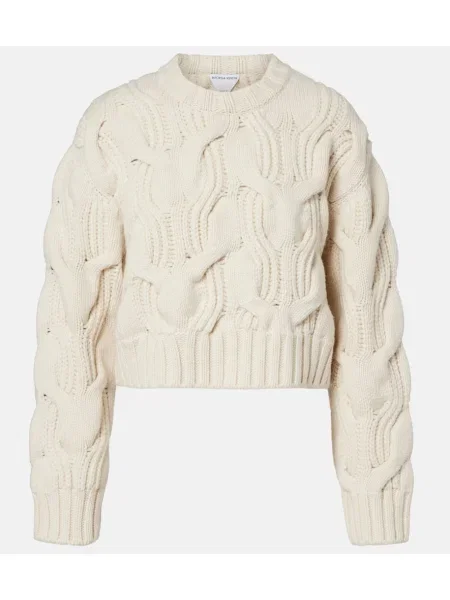 Pulover Bottega Veneta de lână alb
