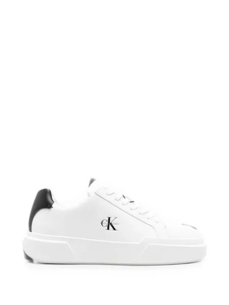 Sneakerși Calvin Klein din piele cu imagine alb