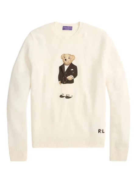 Pulover Ralph Lauren Purple Label cu decolteu rotund teddy violet