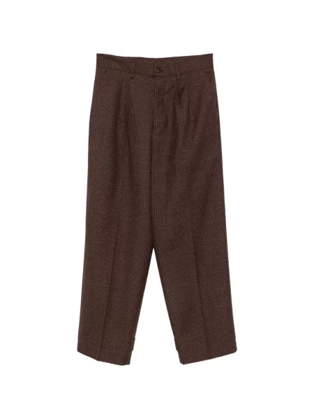 Pantaloni Costumein în carouri maro